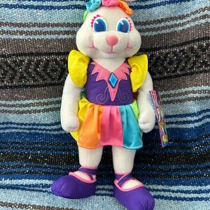 Lisa Frank Plush Rainbow Bunny Doll - Colorful Kids Toy